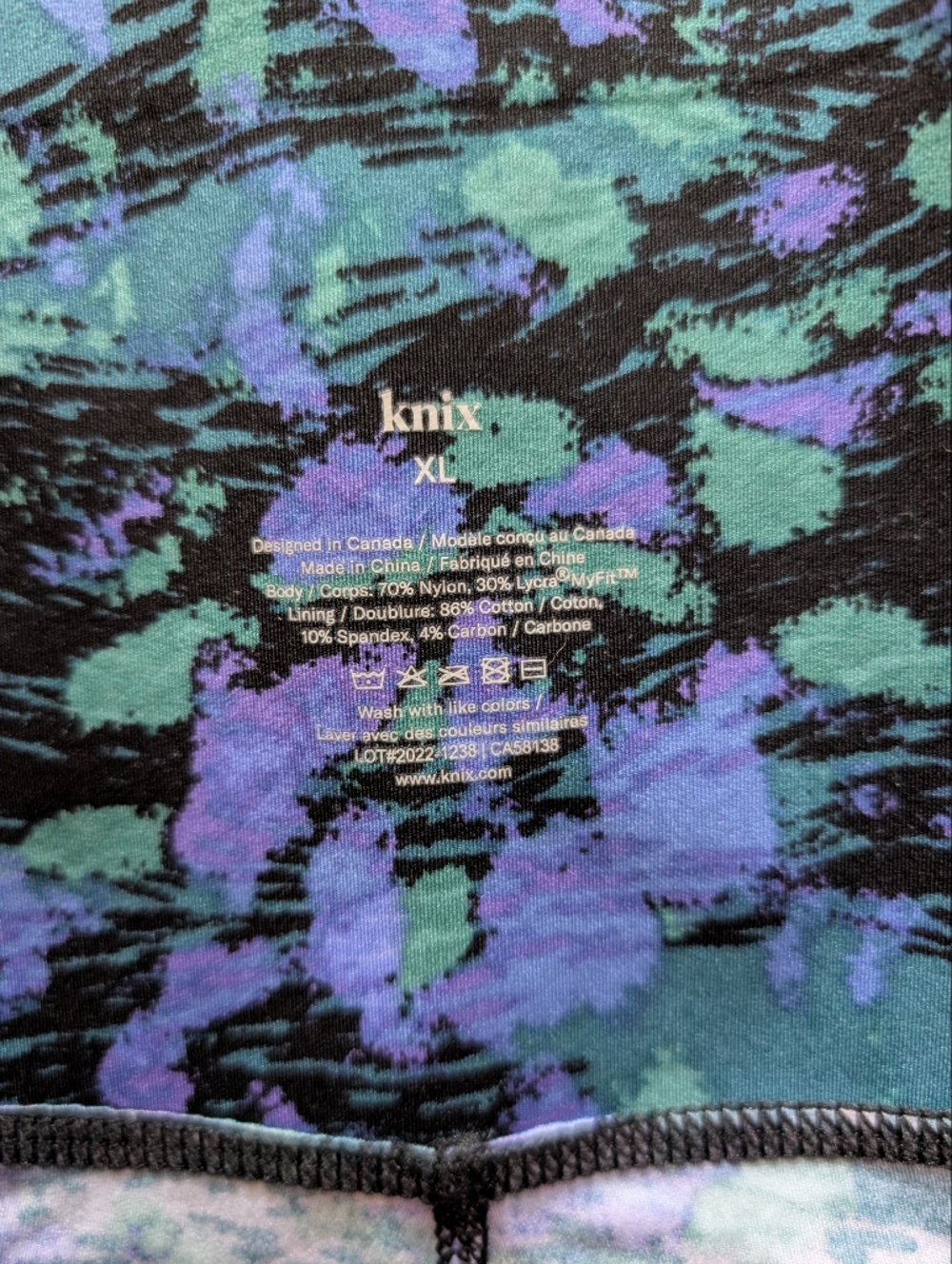 knix Teal, Blue & Purple Print Leggings - Picture 3 of 4